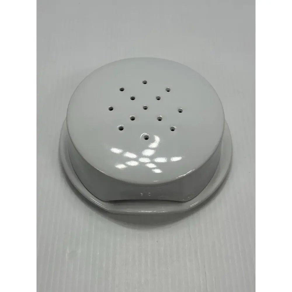 Crate & Barrel Brie Cheese Baker‎ Dish White Porcelain Vented Lid Holes 7